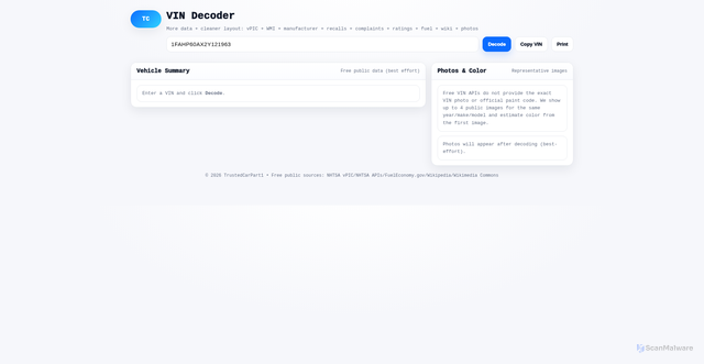 Security scan screenshot of https://vin-decoder-pro-y9hcvbo1r4.edgeone.app/