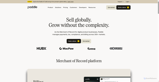 Security scan screenshot of https://www2.profitwell.com