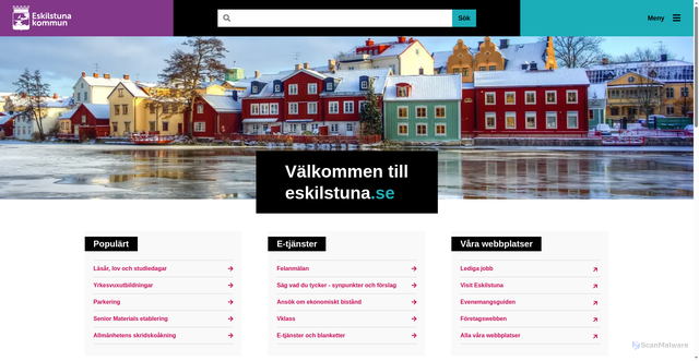 Security scan screenshot of https://www.eskilstuna.se/