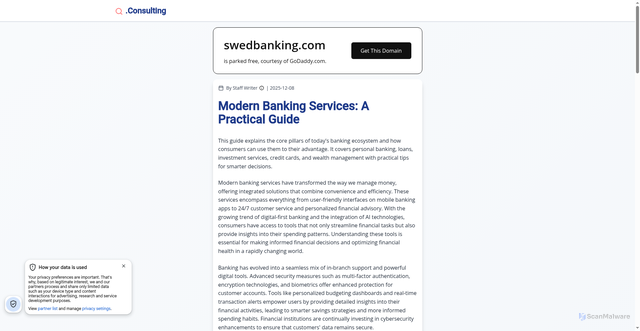 Security scan screenshot of http://swedbanking.com