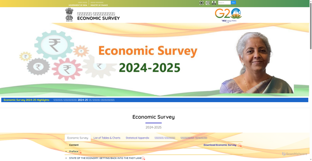 Security scan screenshot of https://www.indiabudget.gov.in/economicsurvey/