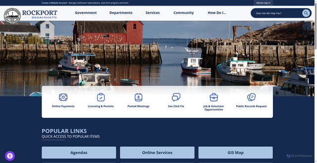 Security scan screenshot of https://rockportma.gov/