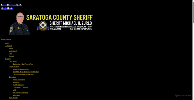 Security scan screenshot of https://saratogacountysheriff.gov/