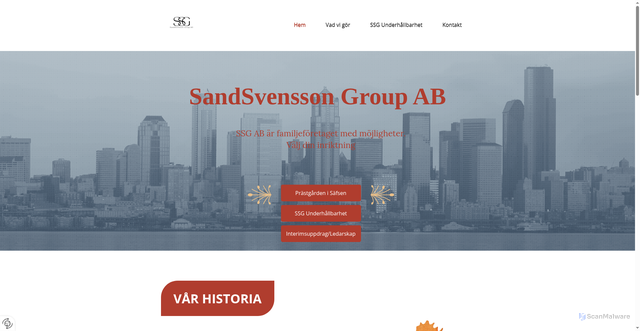 Security scan screenshot of https://sandsvensson.se