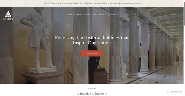 Security scan screenshot of https://www.aoc.gov/