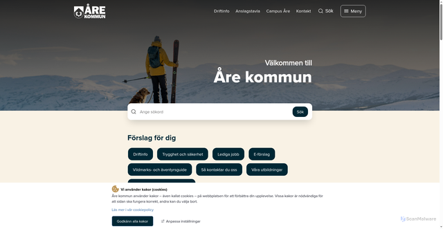 Security scan screenshot of https://www.are.se/