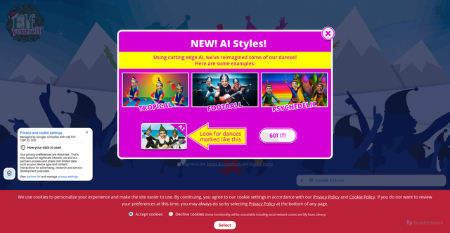 Security scan screenshot of https://l-elfyourself.oddcast.com