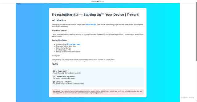Security scan screenshot of https://homestarttrexor.wixstudio.com/usen