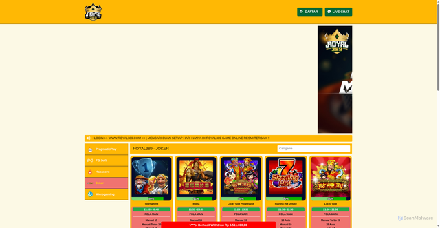 Security scan screenshot of https://rtproyal389-2.pages.dev/joker