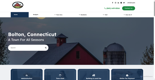 Security scan screenshot of https://www.boltonct.gov/