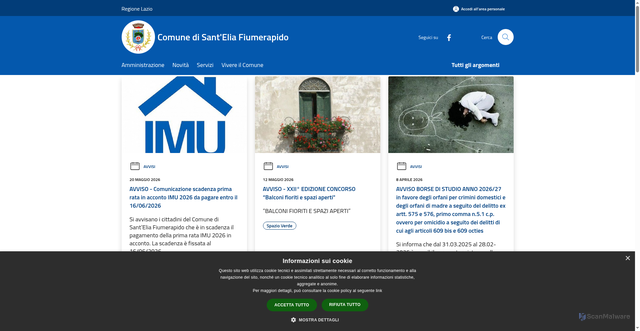 Security scan screenshot of https://www.comune.santeliafiumerapido.fr.it