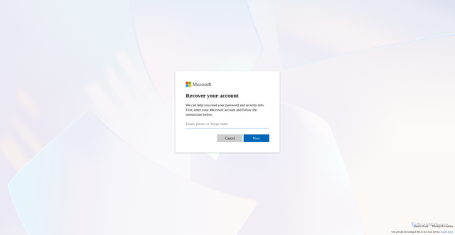 Security scan screenshot of https://account.live.com/password/Reset