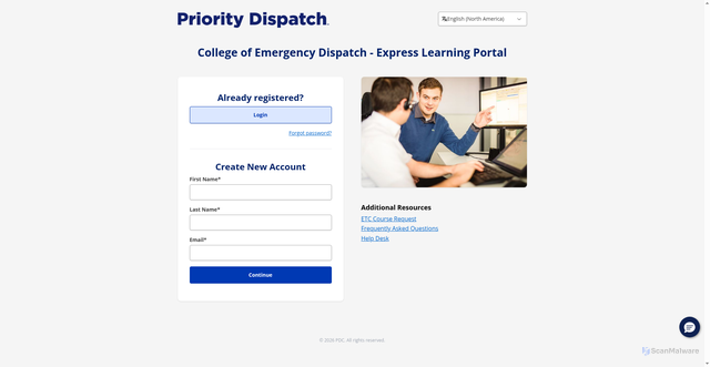 Security scan screenshot of https://learn.prioritydispatch.net