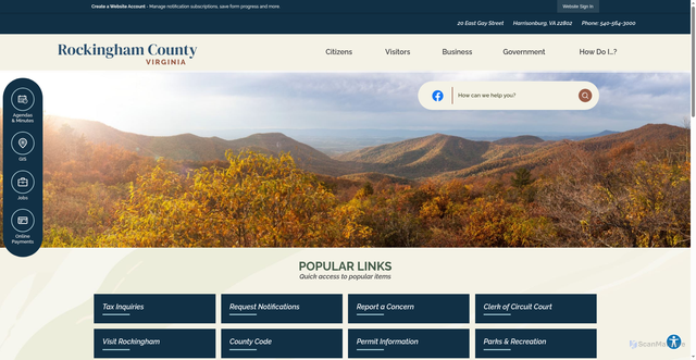 Security scan screenshot of https://www.rockinghamcountyva.gov/