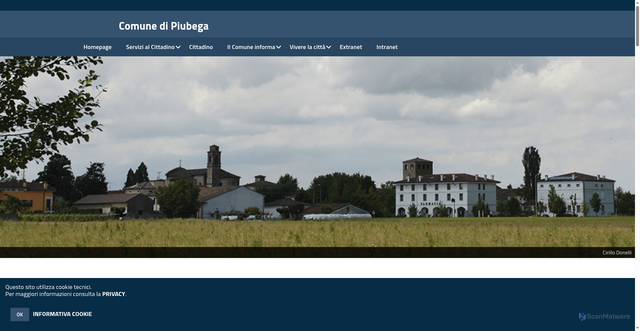 Security scan screenshot of https://www.comune.piubega.mn.it/hh/index.php