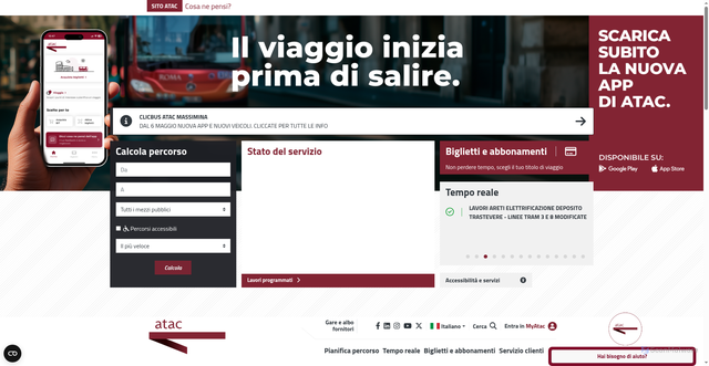 Security scan screenshot of https://www.atac.roma.it