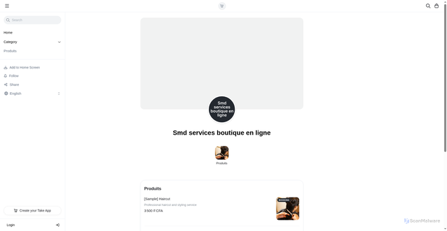 Security scan screenshot of http://smdservicesboutiqueenligne.com/