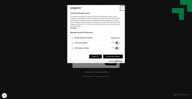 Security scan screenshot of https://intake.sedgwick.com