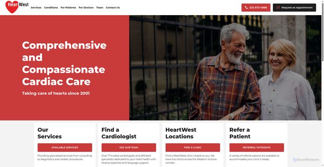 Security scan screenshot of https://www.heartwest.com.au