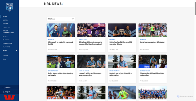 Security scan screenshot of https://www.nswrl.com.au/news/topic/nrl-news/