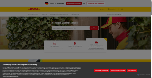 Security scan screenshot of https://www.dhl.com