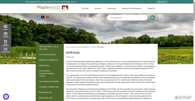 Security scan screenshot of https://maplewoodmn.gov/1623/KSTP-Radio