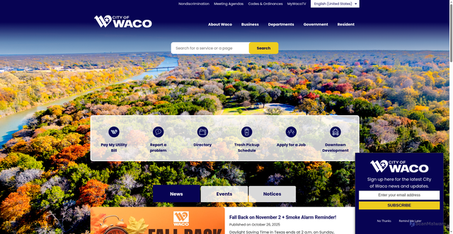 Security scan screenshot of https://www.waco-texas.com//