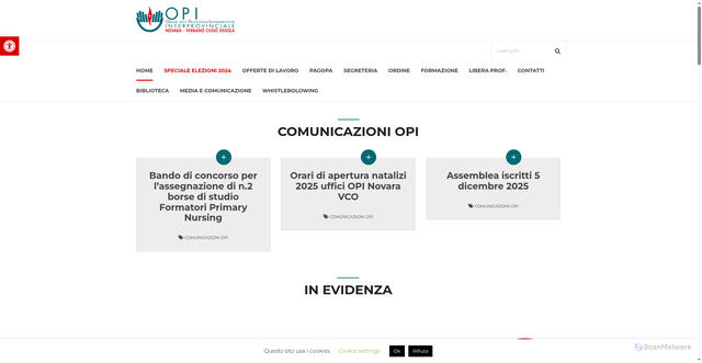 Security scan screenshot of https://www.opinovaravco.it/