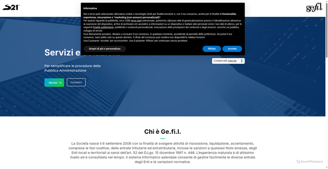 Security scan screenshot of https://www.gefilspa.it/