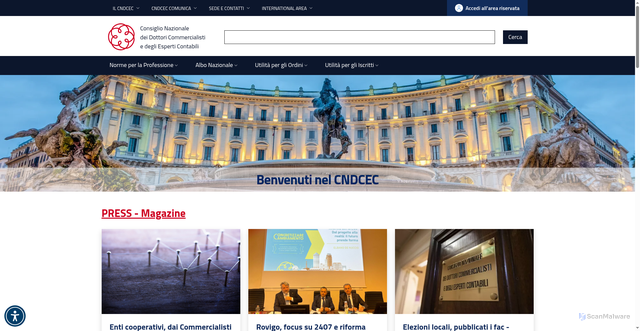 Security scan screenshot of https://commercialisti.it/