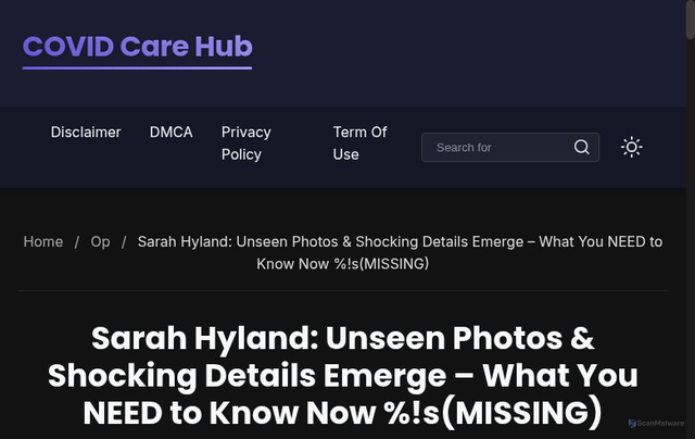 Security scan screenshot of https://covidstatus.dps.illinois.edu/sarah-hyland-leaks