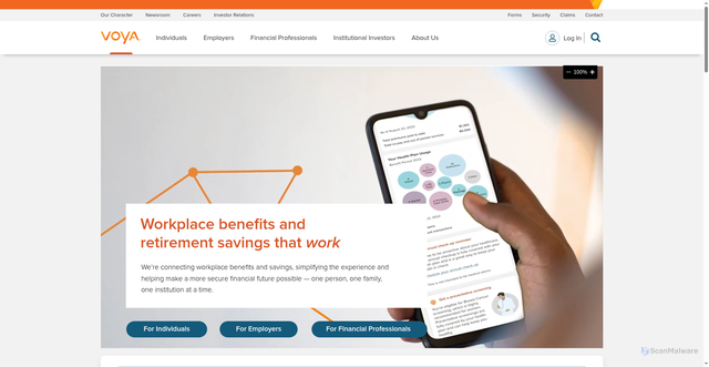 Security scan screenshot of https://www.voya.com