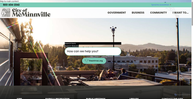 Security scan screenshot of https://www.mcminnvilleoregon.gov/