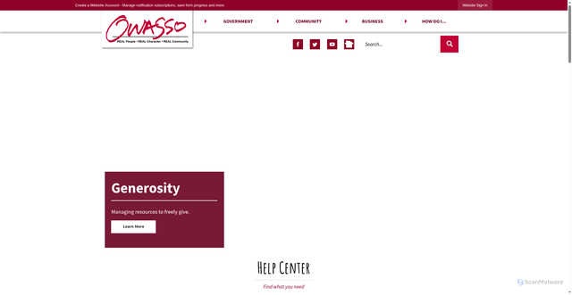 Security scan screenshot of https://cityofowasso.com/