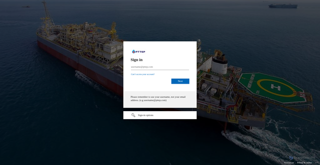 Security scan screenshot of https://pttep-my.sharepoint.com