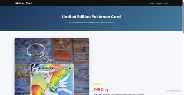 Security scan screenshot of https://arkaino17pokemoncard-xbse9cz5ym.edgeone.app/