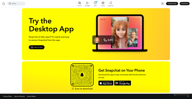 Security scan screenshot of https://link.snapchat.com