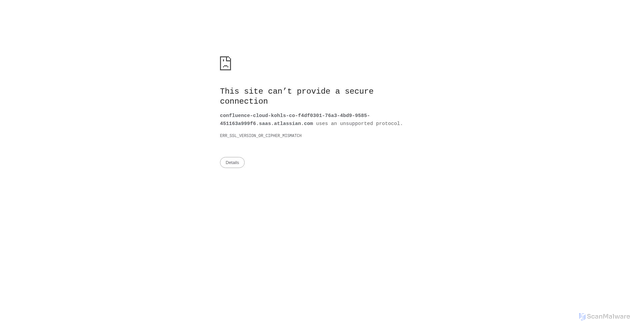 Security scan screenshot of https://confluence-cloud-kohls-co-f4df0301-76a3-4bd9-9585-451163a999f6.saas.atlassian.com