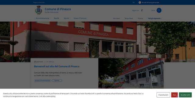 Security scan screenshot of https://comune.pinasca.to.it/