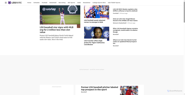 Security scan screenshot of https://lsutigerswire.usatoday.com