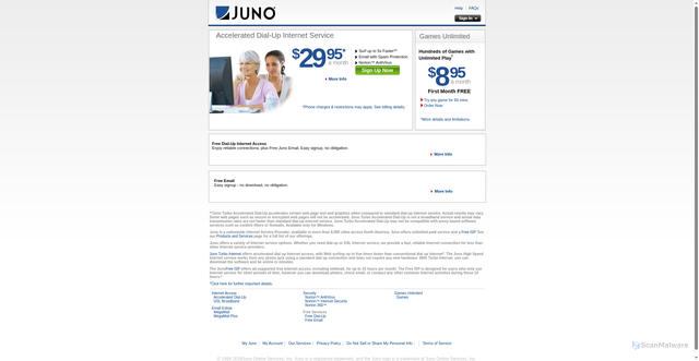 Security scan screenshot of https://juno.com