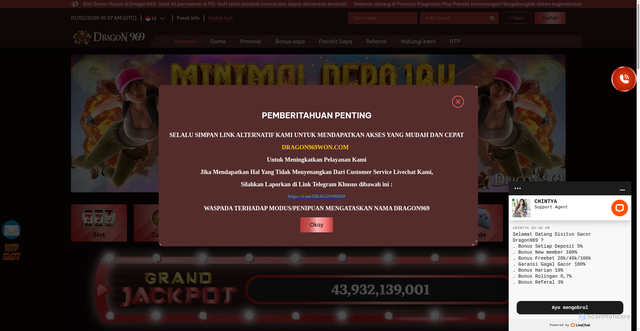 Security scan screenshot of https://dragon969resmi.site/