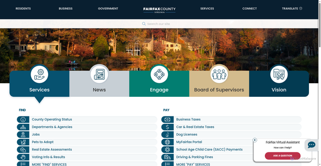 Security scan screenshot of https://www.fairfaxcounty.gov/