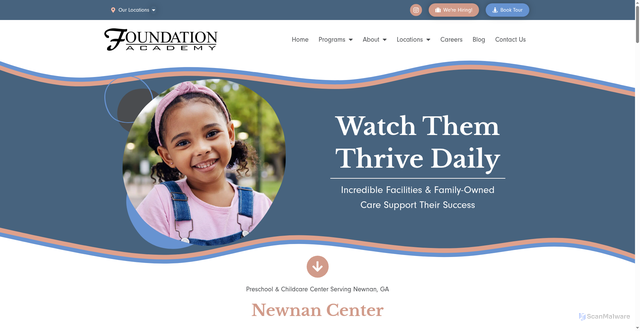 Security scan screenshot of https://foundation-academy.com/locations/newnan-center/