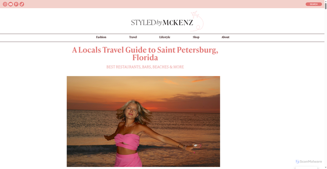 Security scan screenshot of https://styledbymckenz.com/2023/05/10/a-locals-travel-guide-to-saint-petersburg-florida/