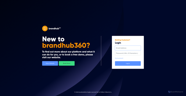 Security scan screenshot of https://app.brandhub360.com