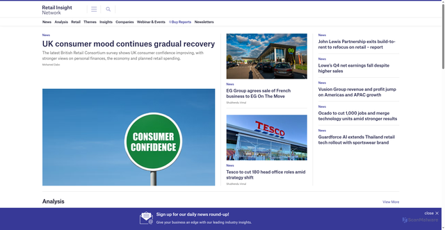 Security scan screenshot of https://retail-insight-network.com