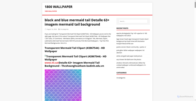 Security scan screenshot of https://1800wallpaper.pages.dev/post/black-and-blue-mermaid-tail/