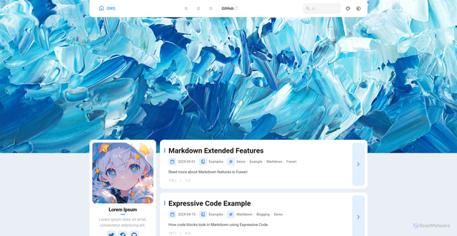Security scan screenshot of https://fuwari-v3xvld29k7.edgeone.app/