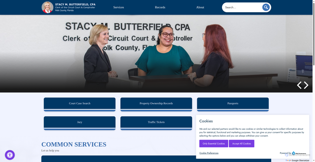 Security scan screenshot of https://www.polkcountyclerk.net/